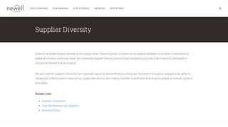 
                            2. Supplier Diversity - Newell Brands