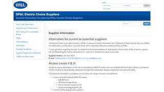 
                            8. Supplier Information - DP&L Supplier Site