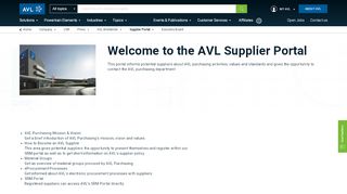 
                            3. Supplier Portal - avl.com