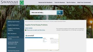 
                            9. Supplier Portal Display Problems | Savannah, GA ... - City of Savannah