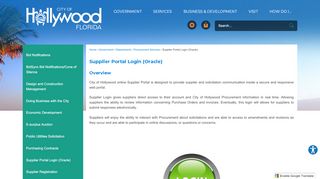 
                            8. Supplier Portal Login (Oracle) | Hollywood, FL - Official Website