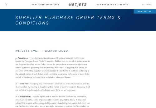 
                            3. Supplier Purchase Order Terms | NetJets