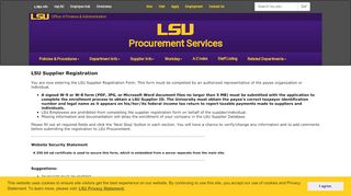 
                            2. Supplier Registration Form - Louisiana State University