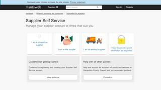 
                            2. Supplier Self Service | Hantsweb