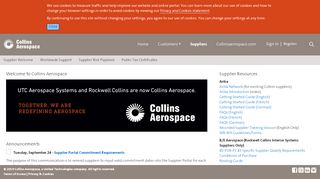 
                            6. Supplier Welcome - - Home - the Collins Aerospace Portal