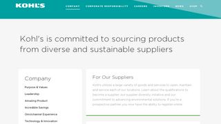 
                            1. Suppliers - Kohl's Corporation