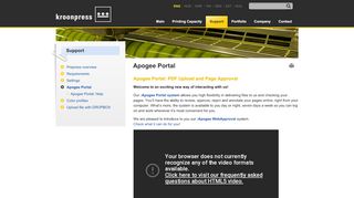 
                            9. Support - Apogee Portal - Kroonpress Ltd.