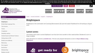 
                            5. Support - Brightspace - University of the Highlands and Islands