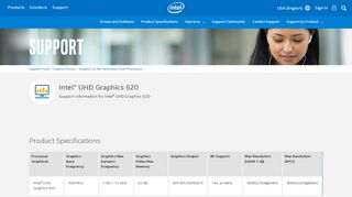 
                            7. Support for Intel® UHD Graphics 620