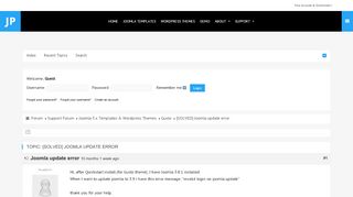 
                            2. Support Forum: [SOLVED] Joomla update error (1/1) - Joomlaplates