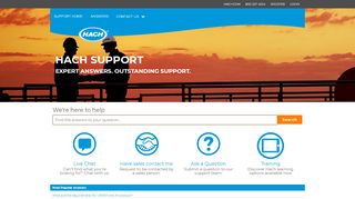 
                            3. Support Home Page - Hach