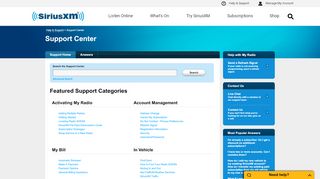 
                            7. Support Home Page - listenercare.siriusxm.com