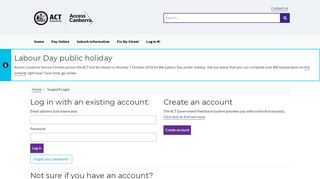 
                            1. Support Login - accesscanberra.act.gov.au