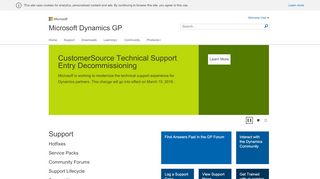 
                            4. Support - Microsoft Dynamics CustomerSource Global