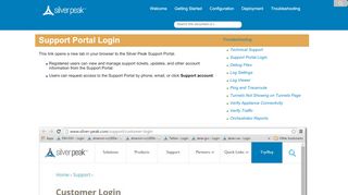 
                            3. Support Portal Login - Silver Peak