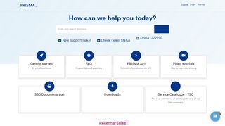 
                            2. Support : PRISMA Capacity Platform