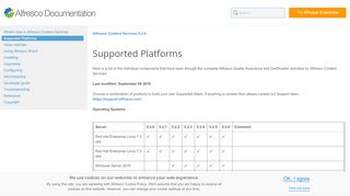 
                            7. Supported Platforms | Alfresco Documentation