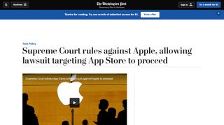 
                            2. Supreme Court rules against Apple, allowing lawsuit targeting ...