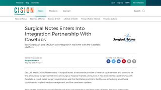 
                            6. Surgical Notes Enters Into Integration Partnership With Casetabs