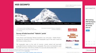 
                            9. Survey of India launched ” Nakshe” portal | HSS GEOINFO