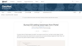 
                            8. Survey123 adding basemaps from Portal | GeoNet, The Esri Community ...