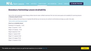 
                            3. Swimming Lesson Availability - KAL Swim Lessons