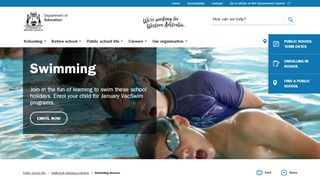
                            2. Swimming lessons - Department of Education