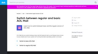 
                            8. Switch between regular and basic AOL Mail - AOL Help