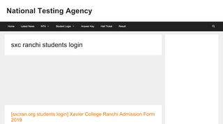 
                            2. sxc ranchi students login | | National Testing Agency