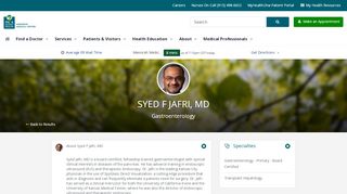 
                            4. Syed F Jafri MD - Find a Doctor - Menorah Medical Center