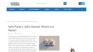 
                            9. SyFy Portal v. SyFy Channel: What's in a Name? - TVOvermind