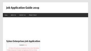 
                            6. Sykes Enterprises Job Application, PDF Form, …