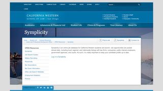 
                            9. Symplicity - California Western School of Law