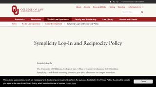 
                            7. Symplicity Log-In and Reciprocity Policy | OU Law