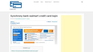 
                            7. Synchrony bank walmart credit card login - Credit card