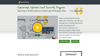 
                            5. Synchrony's Optional Card Security Program