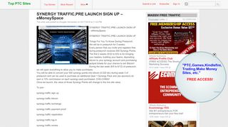 
                            1. SYNERGY TRAFFIC,PRE LAUNCH SIGN UP - eMoneySpace - …