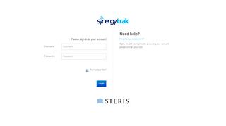 
                            7. SynergyTrak ™ - Login to SynergyTrak