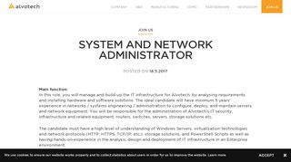 
                            1. System and Network administrator | Alvotech.com