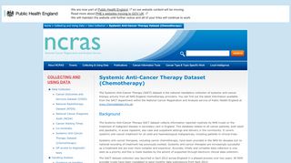 
                            4. Systemic Anti-Cancer Therapy Dataset (Chemotherapy)