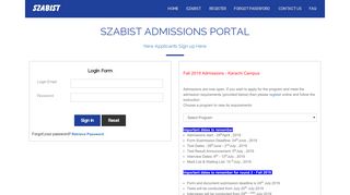 
                            7. SZABIST Admissions Portal