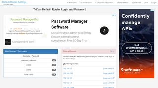 
                            5. T-Com Default Router Login and Password