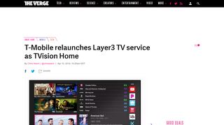 
                            6. T-Mobile relaunches Layer3 TV service as TVision Home - The Verge