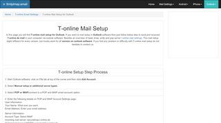 
                            5. T-online mail Setup - Outlook | t-online.de | SmtpImap