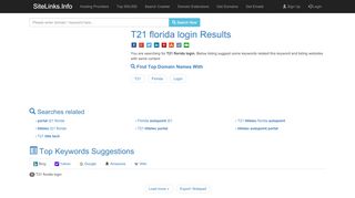 
                            9. T21 florida login Results For Websites Listing - SiteLinks.Info