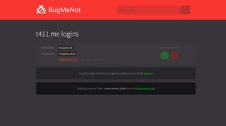 
                            1. t411.me passwords - BugMeNot