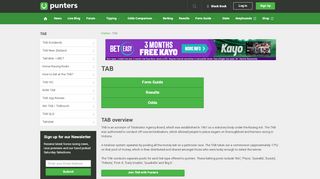 
                            2. TAB Racing - Best form guide & results. Punters.com.au.