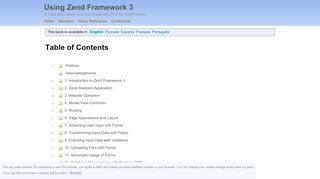 
                            3. Table of Contents – Using Zend Framework 3 - GitHub Pages