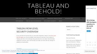 
                            9. Tableau and Behold! | Tableau tools, secrets and examples