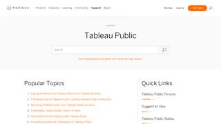 
                            6. Tableau Public Support | Tableau Software
